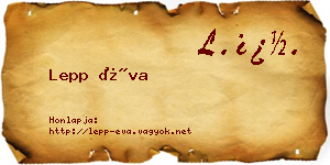 Lepp Éva névjegykártya
